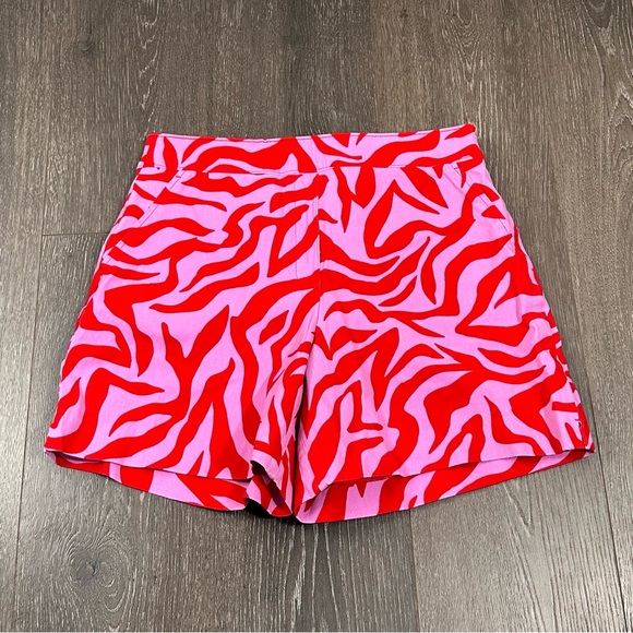 SPANX Pants - SPANX Pink and Red Patterned High-Waist Shorts